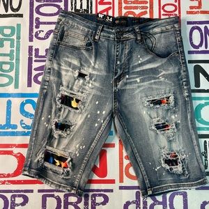 Sz Various ripped denim jean shorts